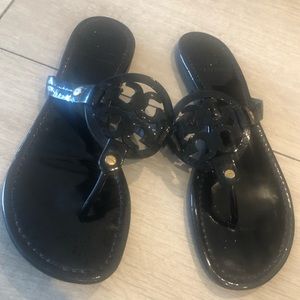 Black patent leather Miller Tory Burch sandals